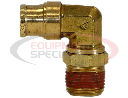 (Buyers) [BE90M375P25S] Brass DOT Push-In Swivel Male Elbow 3/8 Inch Tube O.D. x 1/4 Inch Pipe Thread