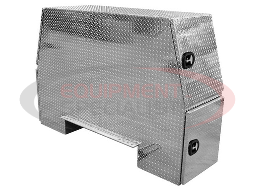 (Buyers) [BP827024] 70x24x82 Inch Offset Floor Diamond Tread Aluminum Backpack Truck Box - 16.4 Inch Offset