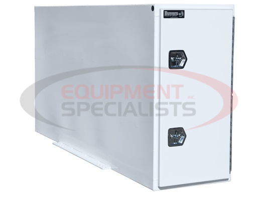 (Buyers) [BP964824W] White Steel Straight Side Backpack Truck Box - T-Handle Latch