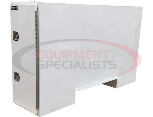 (Buyers) [BP965724W] 57x24x96 Inch Straight Side White Steel Backpack Truck Tool Box - 11.26 Inch Offset Floor