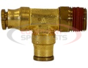 BRASS DOT PUSH-IN MALE RUN TEE 1/4 INCH TUBE O.D. X 1/8 INCH PIPE THREAD