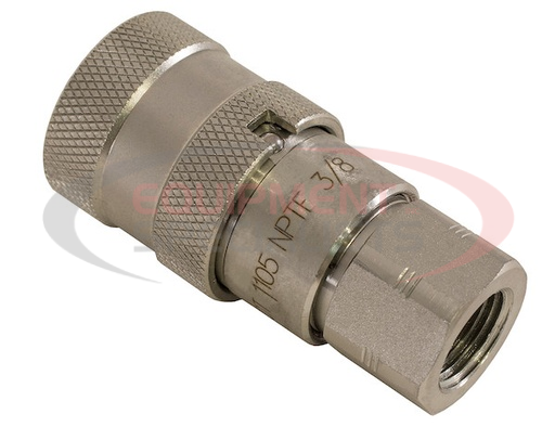 (Buyers) [FF0608] 3/8 Inch Female Flush-Face Coupler With 1/2 Inch NPT Port
