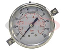 SILICONE FILLED PRESSURE GAUGE - PANEL CLAMP MOUNT 0-100 PSI