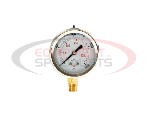 (Buyers) [HPGS4] Silicone Filled Pressure Gauge - Stem Mount 0-4,000 PSI