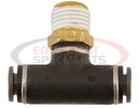BRASS/POLY DOT PUSH-IN SWIVEL MALE BRANCH TEE 1/4 INCH TUBE OD X 1/4 PIPE THREAD