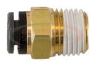 Brass/Poly DOT Push-In Male Connector 3/8 Inch Tube O.D. x 1/4 Inch Pipe Thread