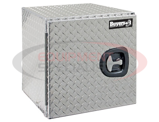 (Buyers) [1702230] 24x24x30 Inch Diamond Tread Aluminum Underbody Truck Box - Single Barn Door, Compression Latch