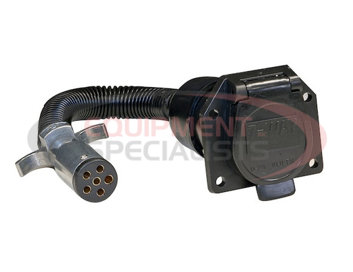 (Buyers) [TC1067P] 6-Way Round to 7-Way Flat RV Adapter with 8 Inch Prewired Cable