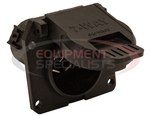 (Buyers) [TC1770B] 7-Way Black Plastic Flat Pin Truck Receptable
