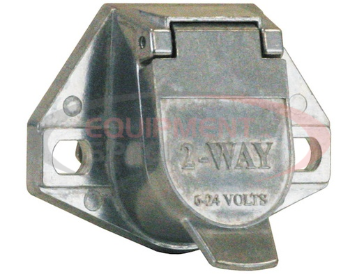 (Buyers) [TC2012] 2-Way Die-Cast Zinc Trailer Connector -Trailer Side - Vertical Pins with Spring
