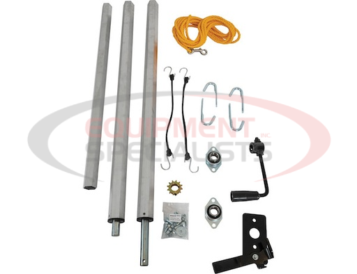 (Buyers) [TDH7512] Aluminum Tarp System with Deflector Housing and Mesh Tarp 7-1/2 X 12 Foot