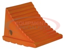 SMALL ORANGE POLYURETHANE WHEEL CHOCK 7.38X8.31X6.25 INCH
