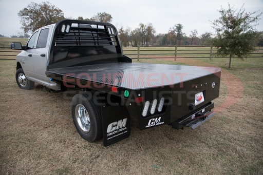 (CM Truck Beds) [RD-04978434SD] RD 11'4" LENGTH HEADACHE RACK Steel Tube DECK 1/8" Treadplate FRAME RAILS 4" Structural Channel Steel CROSSMEMBERS 3" x 3/16" Channel REAR SKIRT Solid One Piece with Tapered Corners GN HITCH 30K B&amp;W Hitch with Welded Ball BP HITCH 18,500 lb. B&amp;W Hitch with Receiver Tube FUEL FILL Angled 12V TRAILER PLUG 12V Round 7 Pin in GN Box, Round 7 Pin/4 Way Flat on Rear REAR LIGHTING Clear LED Oval LIGHT BOX (REAR SKIRT) Steel MARKER LIGHTING Bullet DOT Approved LED