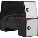55x24x85 Inch Black Steel Backpack Truck Box with Stainless Steel Doors - 9.1 Inch Offset Floor
