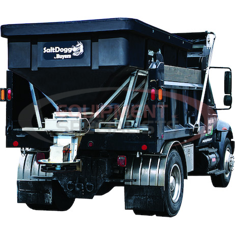 (Buyers) [PRO6000CH] 6.0 Cubic Yard Electric Black Poly/Stainless Steel Hopper Spreader, Chain