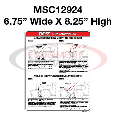 (Boss) [MSC12924] DECAL, MOUNTING INST, UTV, V-BLADE