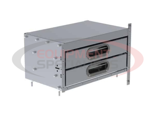 (Ranger) [5069-2] 2 Drawer cabinet, aluminum, 150 lb cap./drawer, 14"d x 24"w x 12"h