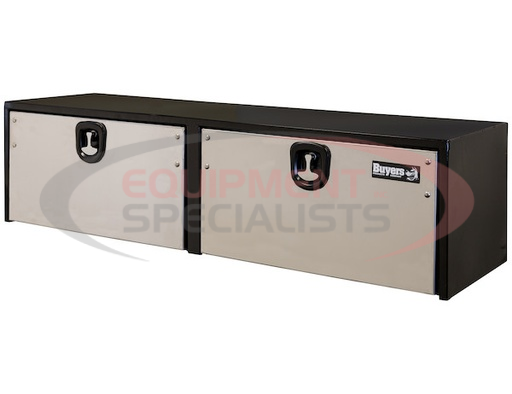 (Buyers) [1702725] 18x18x72 Inch Black Steel Truck Box With 2 Stainless Steel Doors