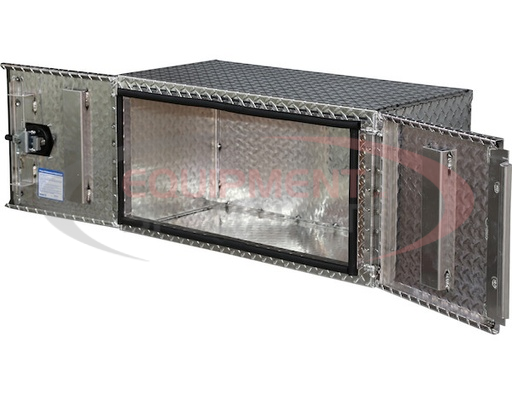 (Buyers) [1705205] 18x18x36 Inch Diamond Tread Aluminum Underbody Truck Box - Double Barn Door, 3-Point Compression Latch