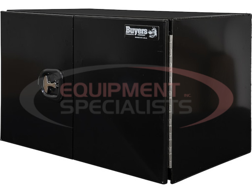 (Buyers) [1705805] 18x18x36 Inch Black Smooth Aluminum Underbody Truck Tool Box - Double Barn Door, 3-Point Compression Latch