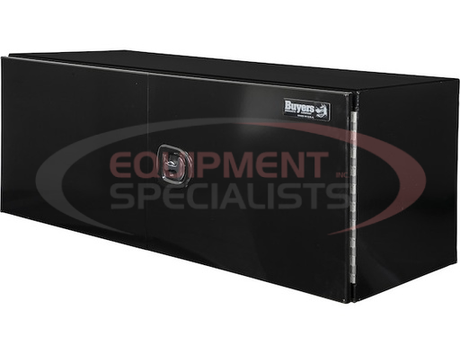 (Buyers) [1705845] 24x24x60 Inch Black Smooth Aluminum Underbody Truck Tool Box - Double Barn Door, 3-Point Compression Latch