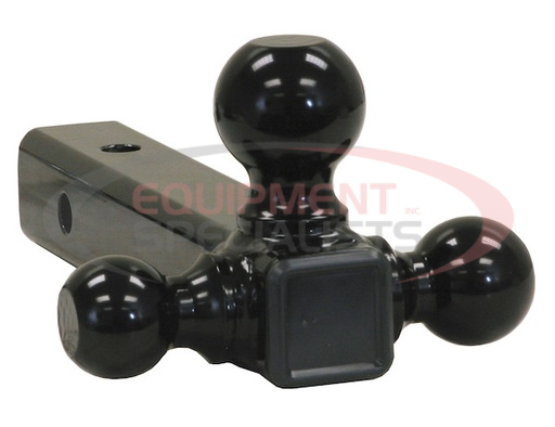 (Buyers) [1802202] Tri-Ball Hitch-Tubular Shank with Black Towing Balls