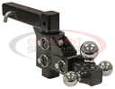 Adjustable Tri-Ball Hitch Solid Shank With Chrome Balls