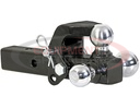Tri-Ball Hitch Solid Shank With Pintle Hook And Chrome Balls