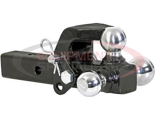 (Buyers) [1802279] Tri-Ball Hitch Solid Shank With Pintle Hook And Chrome Balls