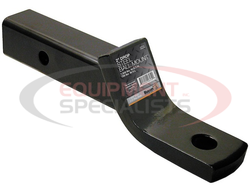 (Buyers) [1803005] 2 Inch Ball Mount With 2 Inch Drop x 8 Inch Long Tube Black