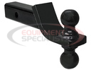Towing Ball Mount With Dual Black Balls - 2 Inch And 2-5/16 Inch Balls