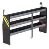 (Ranger) [N4-RS84-3] Steel Shelving Unit for Low Roof Van, 16" x 44.5" x 84"