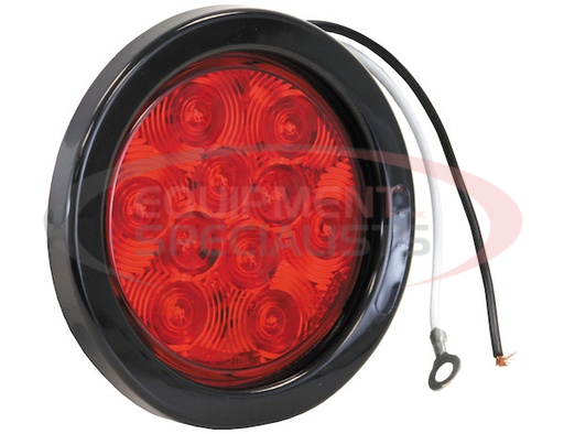 (Buyers) [5624110] 4 Inch Red Round Stop/Turn/Tail Light With 10 LEDs Kit (PL-3 Connection, Includes Grommet and Plug)