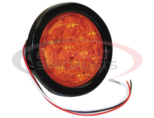(Buyers) [5624210] 4 Inch Amber Round Turn Signal Light Kit with 10 LEDs (PL-3 Connection, Includes Grommet and Plug)