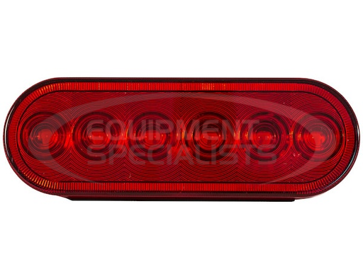 (Buyers) [5626156] 6 Inch Red Oval Stop/Turn/Tail Light With 6 LEDs - Light Only