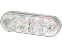 6 Inch Clear Oval Interior Dome Light With 10 LED and White Housing