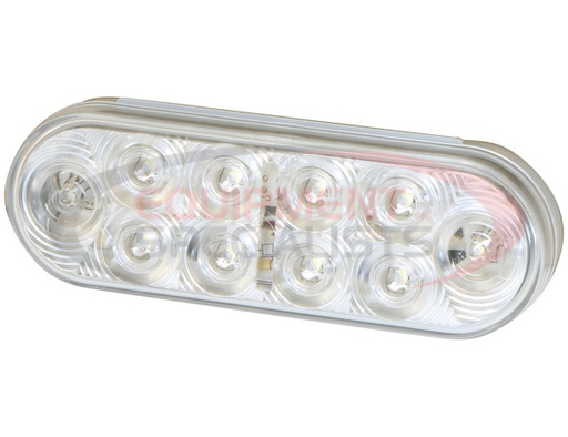 (Buyers) [5626352] 6 Inch Clear Oval Interior Dome Light With 10 LED and White Housing