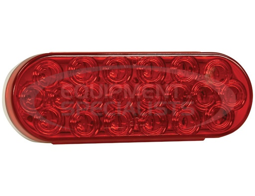(Buyers) [5626520] 6 Inch Red Oval Stop/Turn/Tail Light with 20 LEDs Kit (PL-3 Connection, Includes Grommet and Plug)