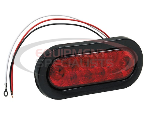 (Buyers) [5626551] 6 Inch Red Oval Stop/Turn/Tail Light With 10 LEDs (AMP-Style Connection) - Bulk