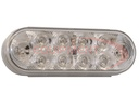 6 Inch Oval Stop/Turn/Tail Light With 10 Red LEDs, Clear Lens