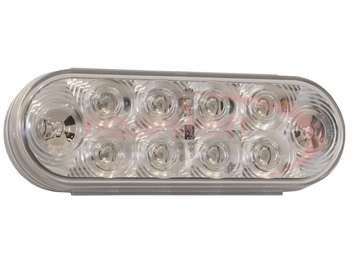 (Buyers) [5626553] 6 Inch Oval Stop/Turn/Tail Light With 10 Red LEDs, Clear Lens