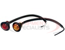 .75 Inch Round Marker Clearance Lights - 3 LED Amber With Stripped Leads-Retailed