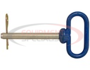 Blue Poly-Coated Handle on Steel Hitch Pin - 3/4 x 4-1/2 Inch Usable Length