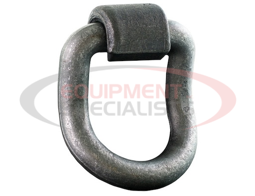 (Buyers) [B5055] Domestically Forged 1 Inch Forged 55? Angled D-Ring with Weld-On Mounting Bracket